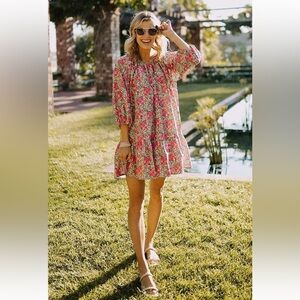 ZARA Blogger Favorite Voluminous Puff Sleeve Floral Printed Dress S Feminine